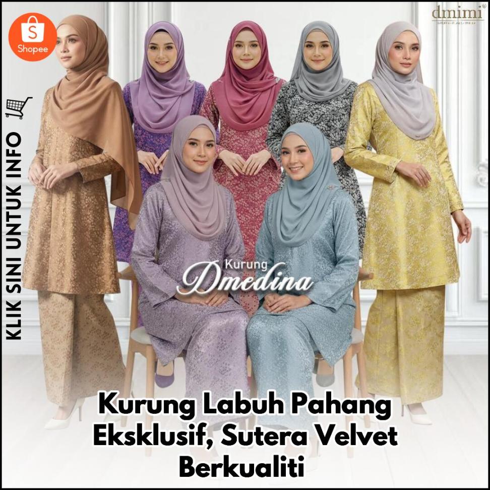 Kurung Labuh Pahang Eksklusif, Sutera Velvet Berkualiti