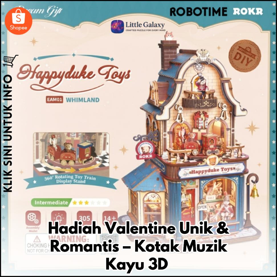 Hadiah Valentine Unik & Romantis – Kotak Muzik Kayu 3D