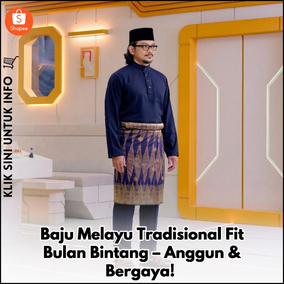 Baju Melayu Tradisional Fit Bulan Bintang – Anggun & Bergaya!