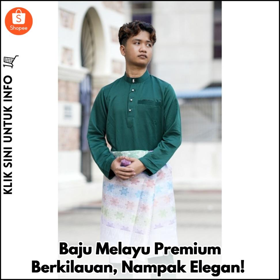 Baju Melayu Premium Berkilauan, Nampak Elegan!