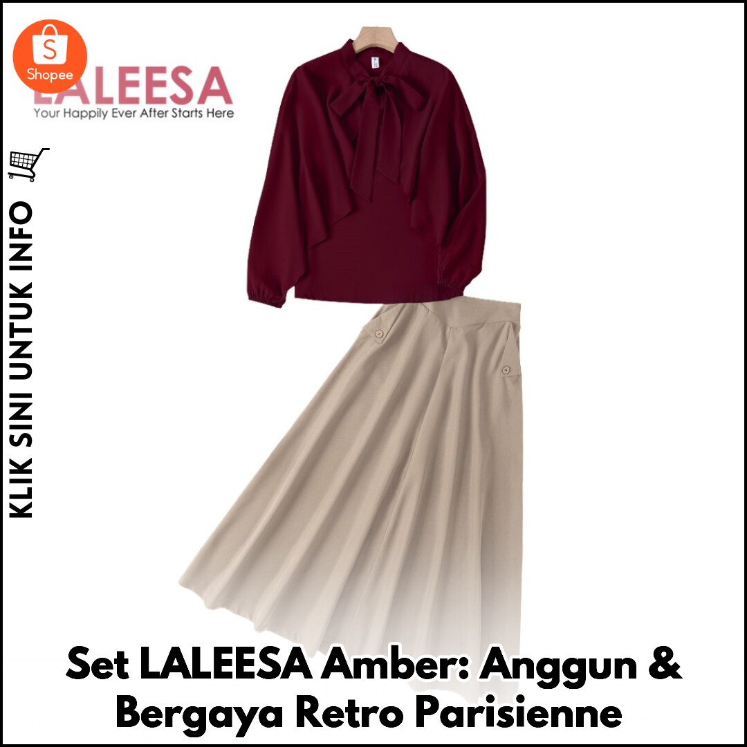 Set LALEESA Amber: Anggun & Bergaya Retro Parisienne