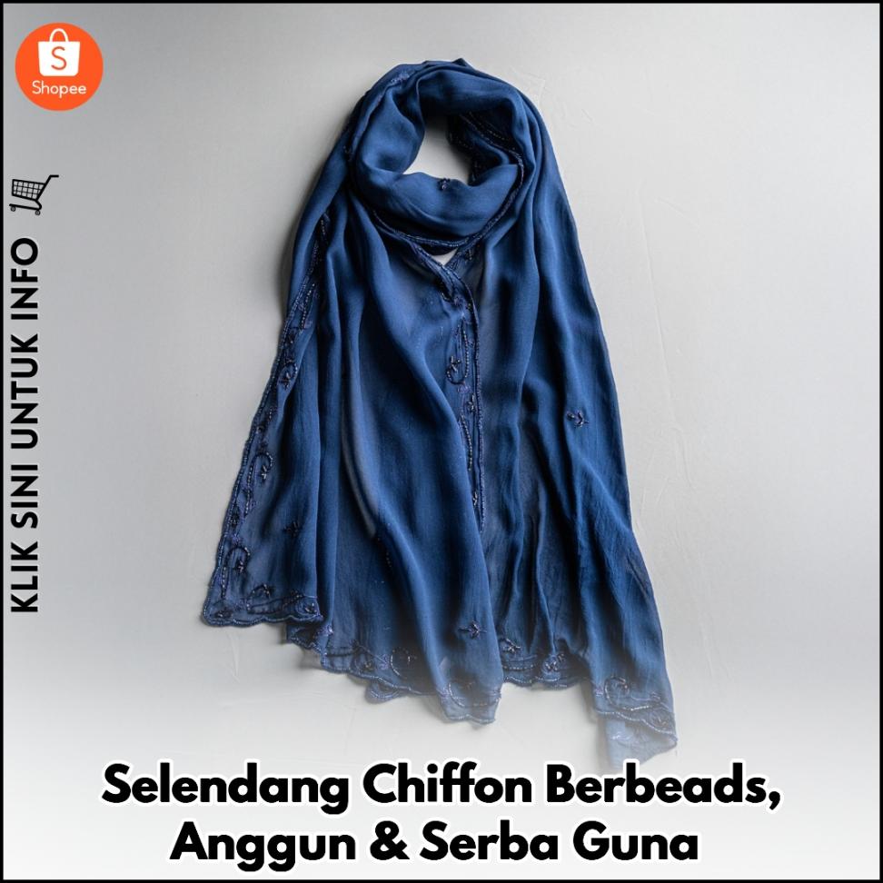 Selendang Chiffon Berbeads, Anggun & Serba Guna