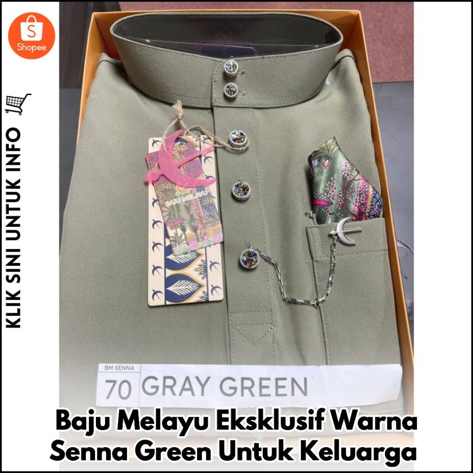 Baju Melayu Eksklusif Warna Senna Green Untuk Keluarga