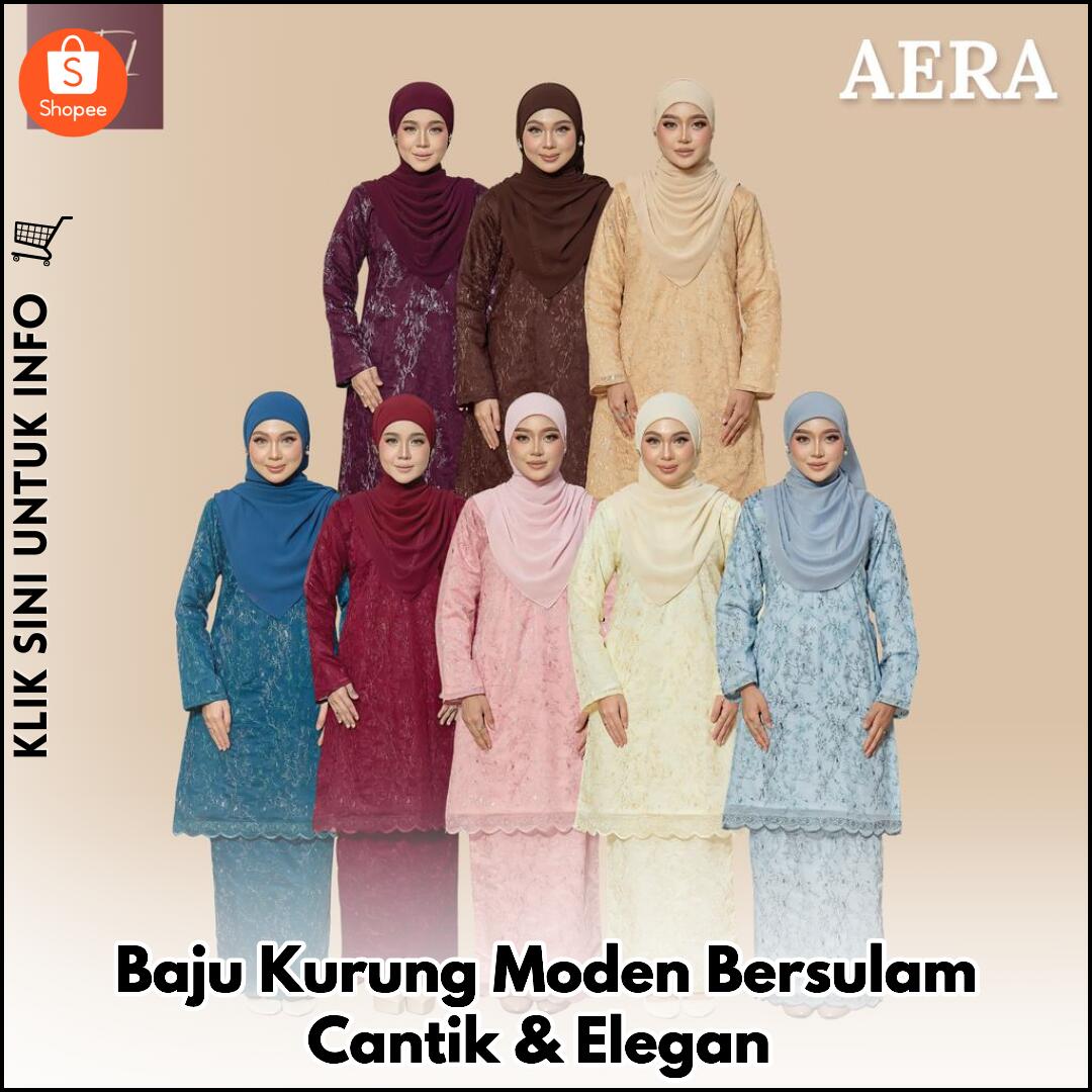 Baju Kurung Moden Bersulam Cantik & Elegan