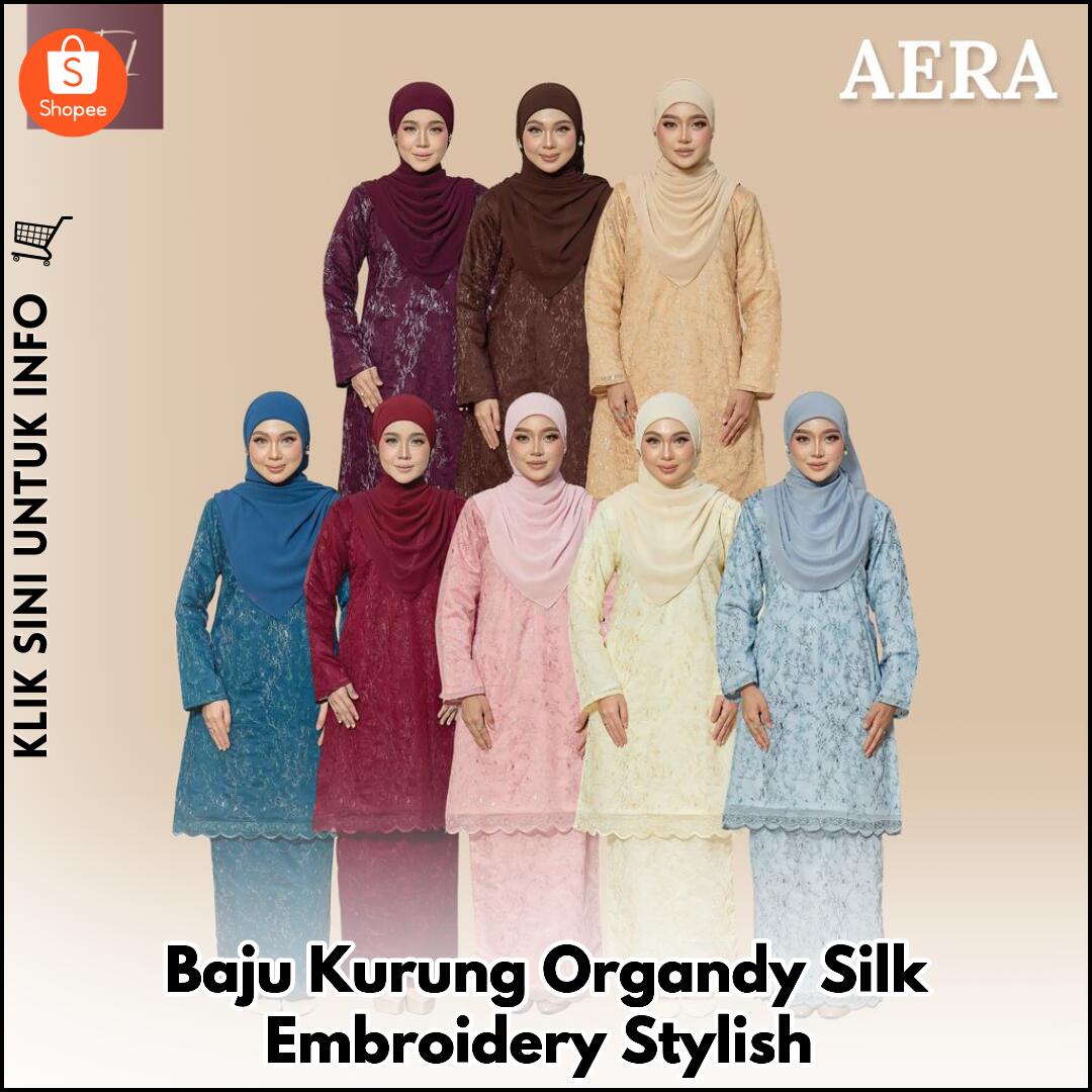 Baju Kurung Moden Elegan – Kain Organdy Bersulam