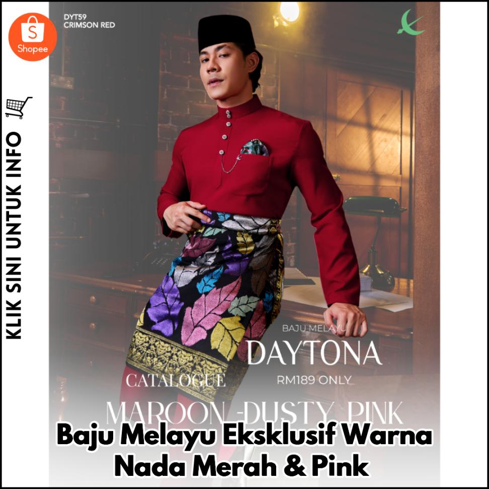 Baju Melayu Eksklusif Warna Nada Merah & Pink