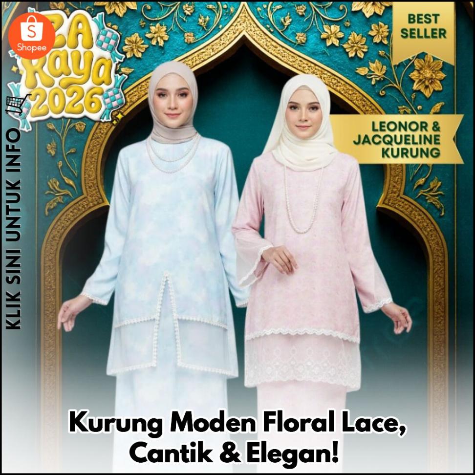 Kurung Moden Floral Lace, Cantik & Elegan!