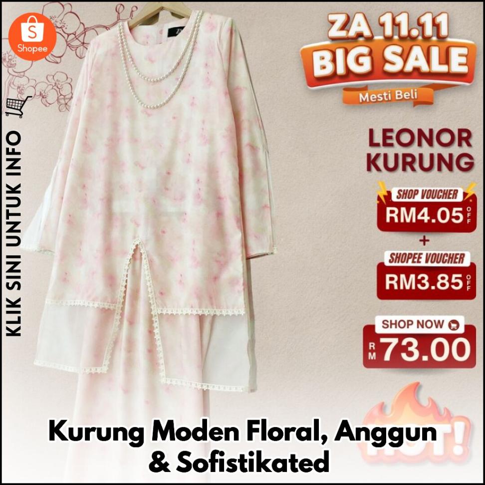 Kurung Moden Floral, Anggun & Sofistikated