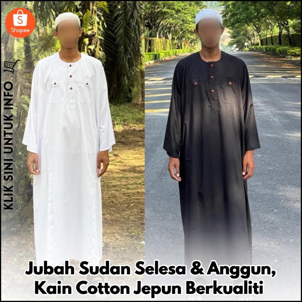 Jubah Sudan Selesa & Anggun, Kain Cotton Jepun Berkualiti