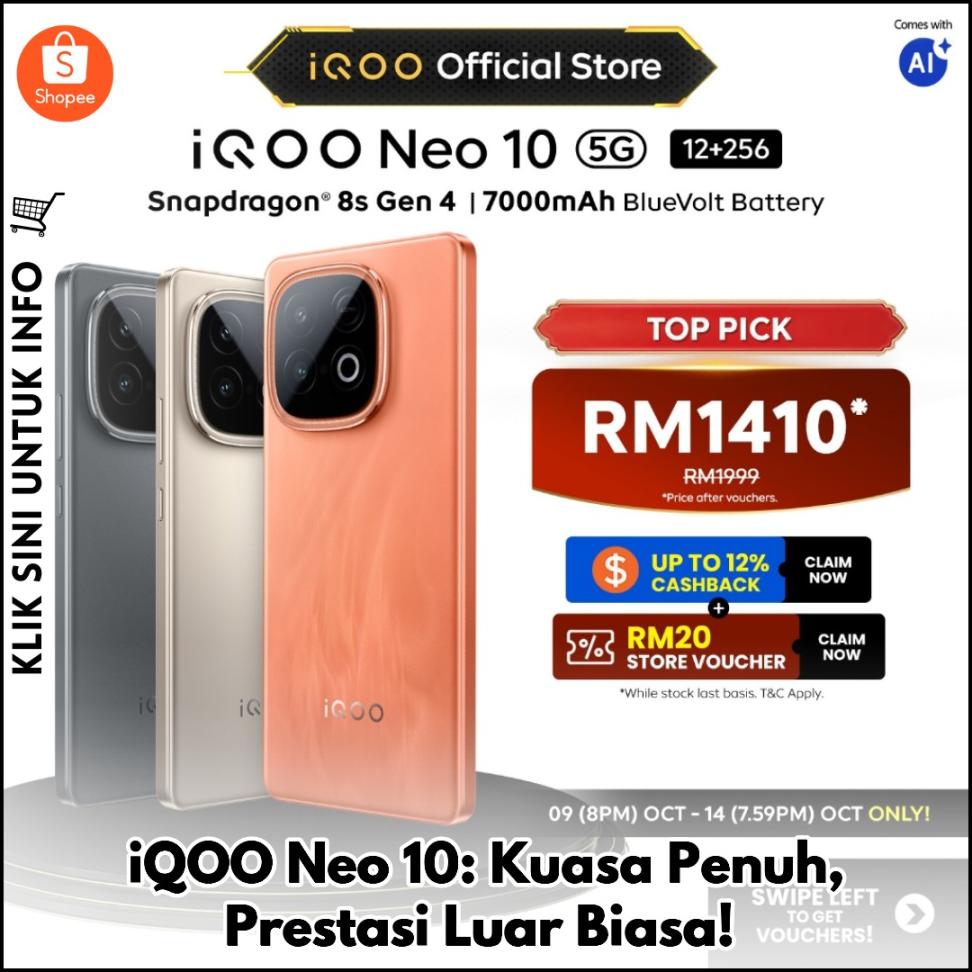 iQOO Neo 10: Kuasa Penuh, Prestasi Luar Biasa!