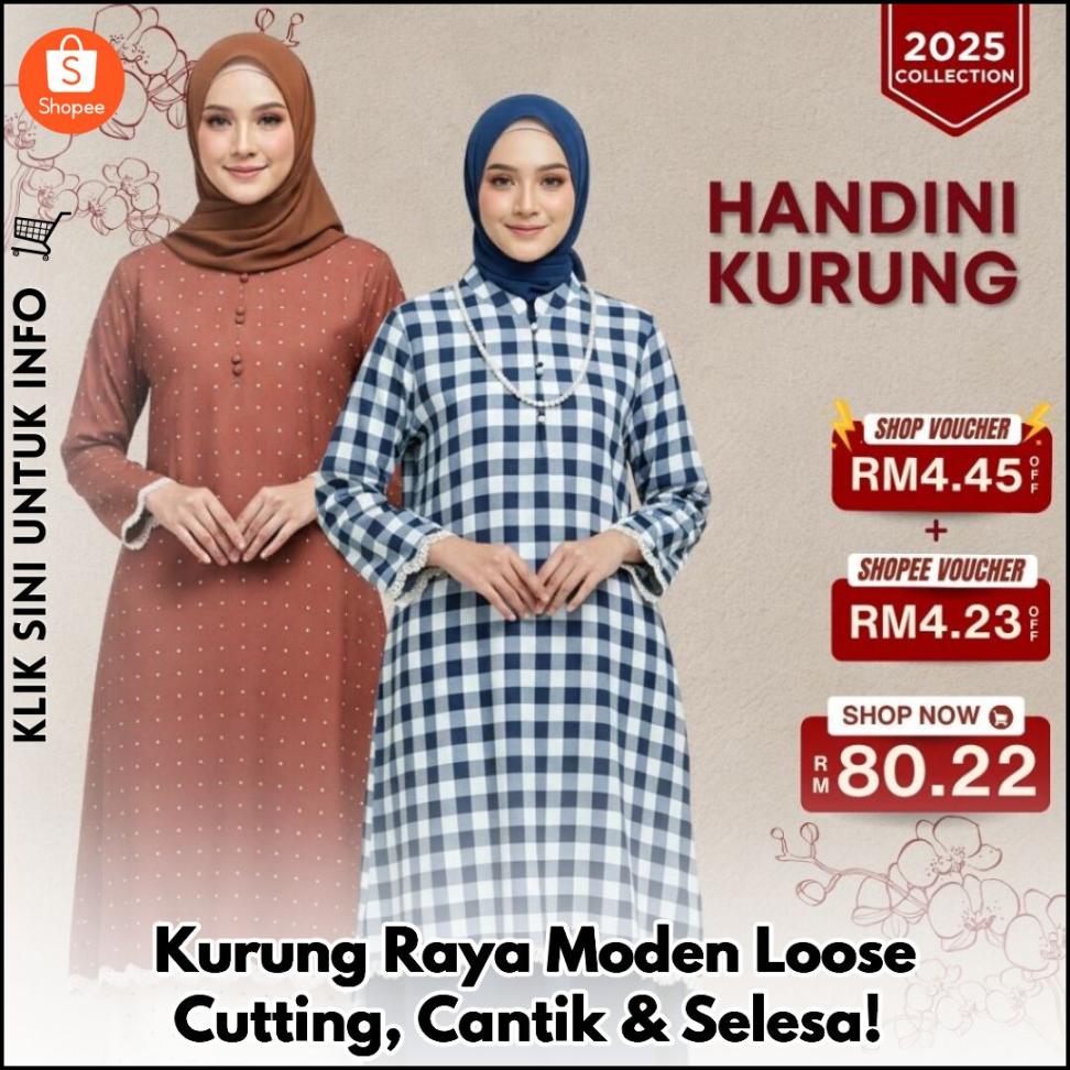 Kurung Raya Moden Loose Cutting, Cantik & Selesa!