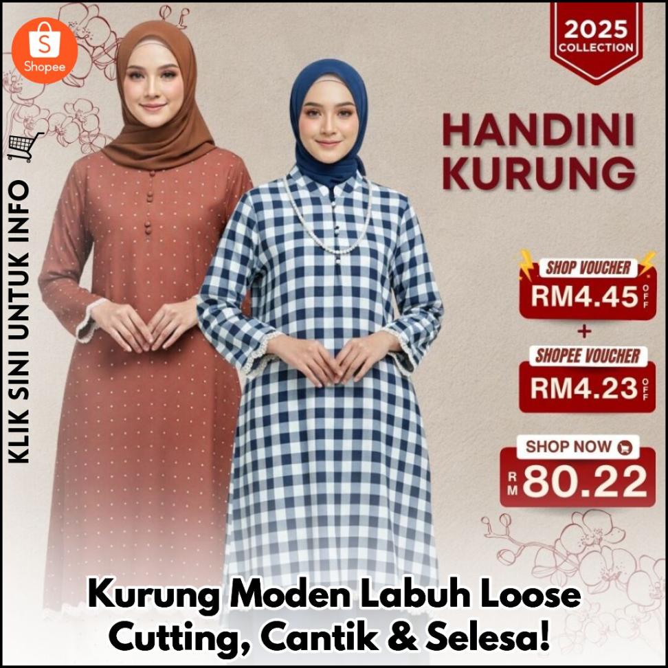 Kurung Moden Labuh Loose Cutting, Cantik & Selesa!