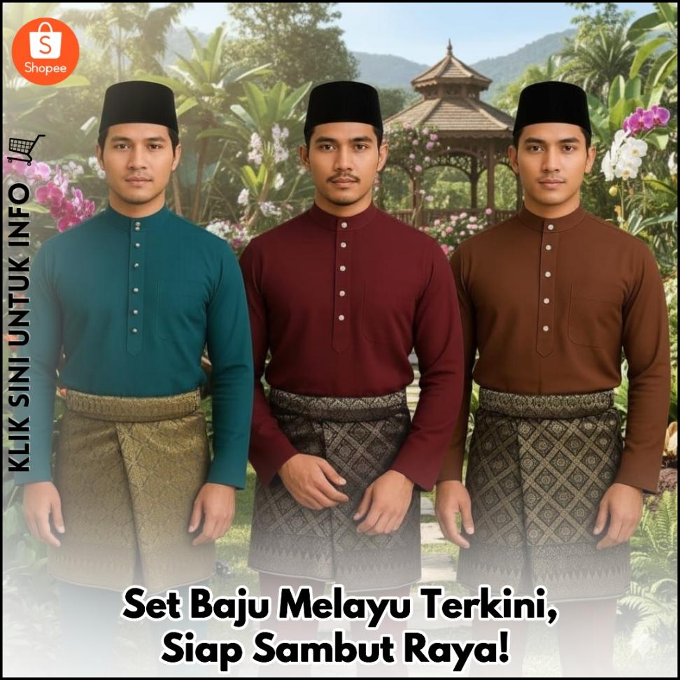 Set Baju Melayu Terkini, Siap Sambut Raya!