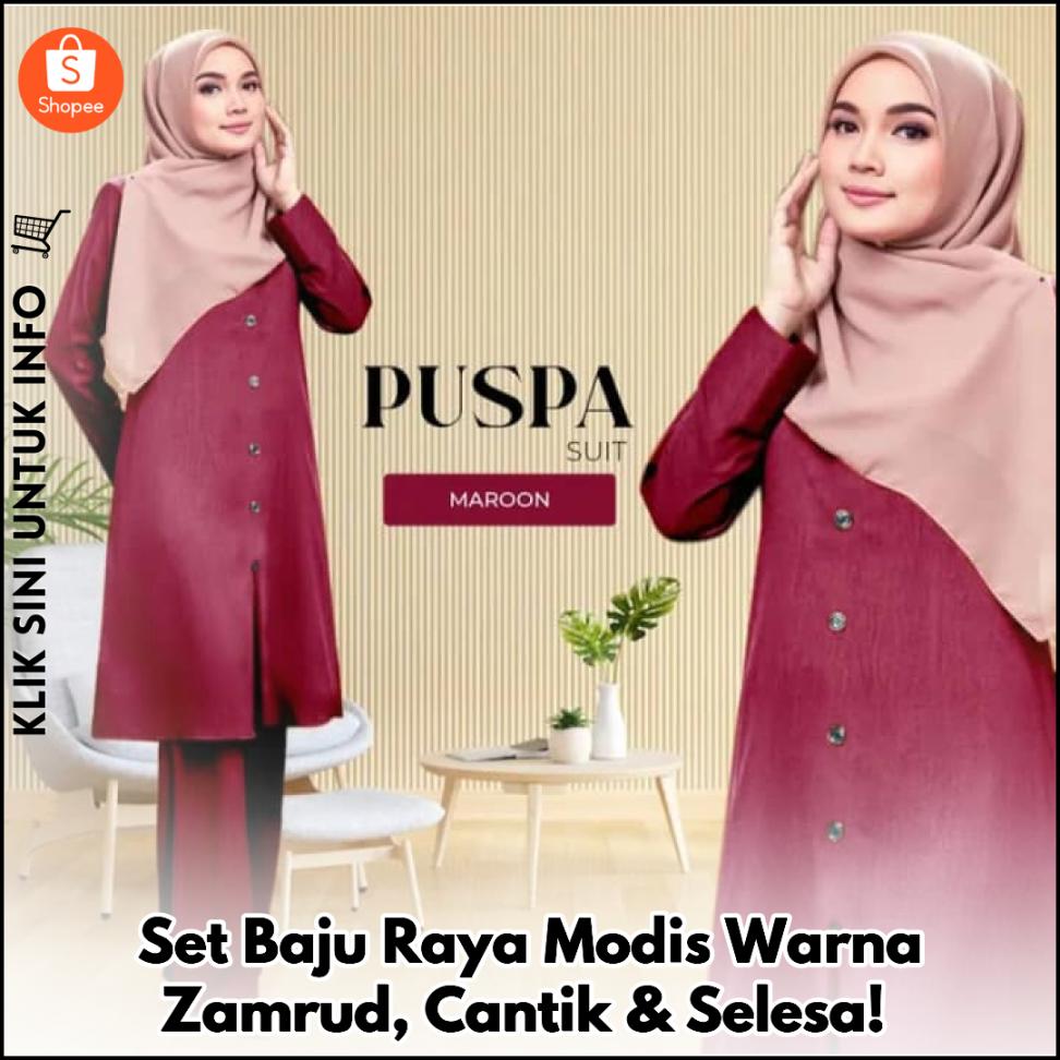 Set Muslimah Raya Hijau Emerald, Modis & Elegan!