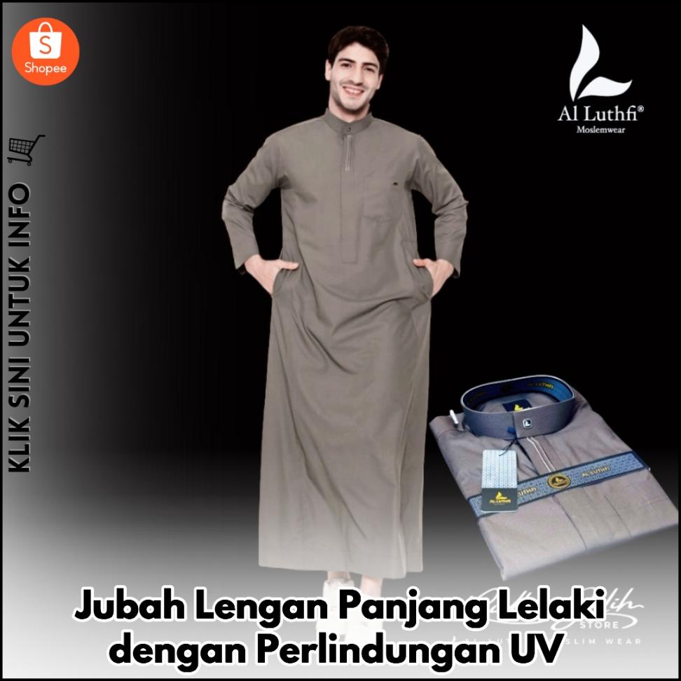 Jubah Lengan Panjang Lelaki dengan Perlindungan UV