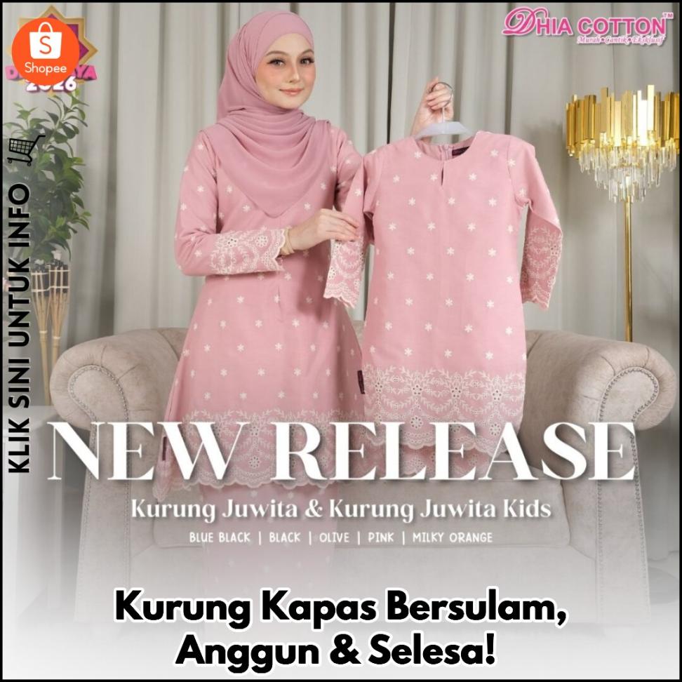 Kurung Kapas Bersulam, Anggun & Selesa!
