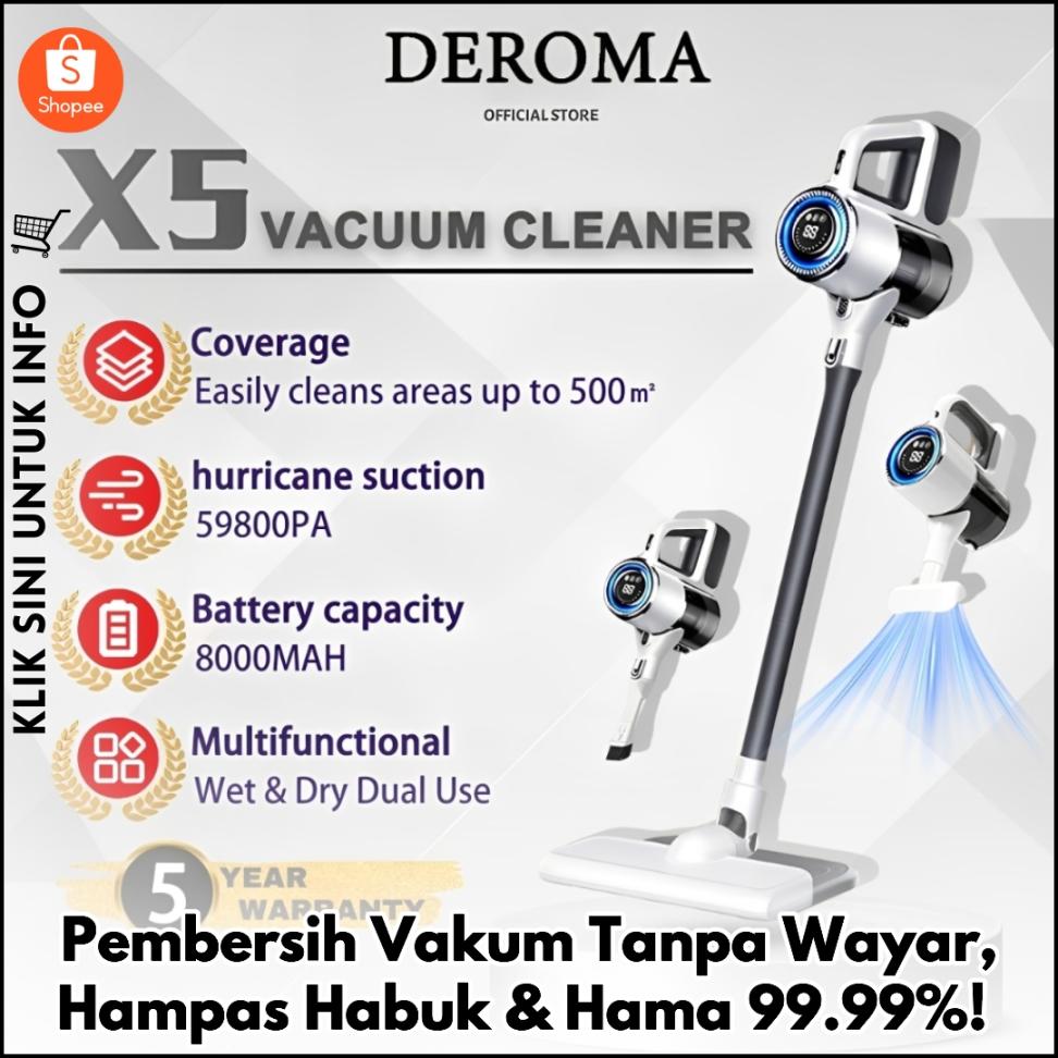 Pembersih Vakum Tanpa Wayar, Hampas Habuk & Hama 99.99%!