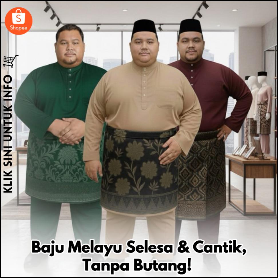 Baju Melayu Selesa & Cantik, Tanpa Butang!