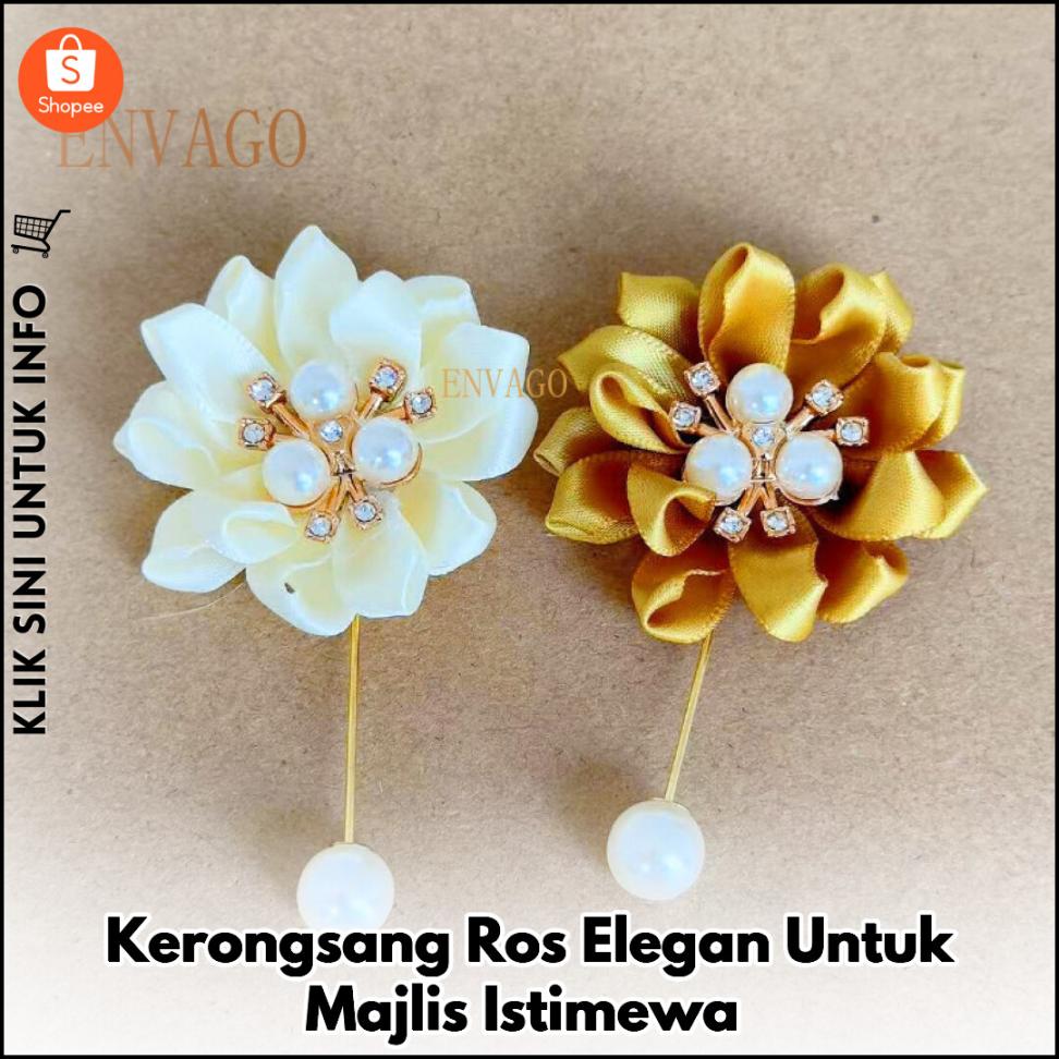 Kerongsang Ros Elegan Untuk Majlis Istimewa