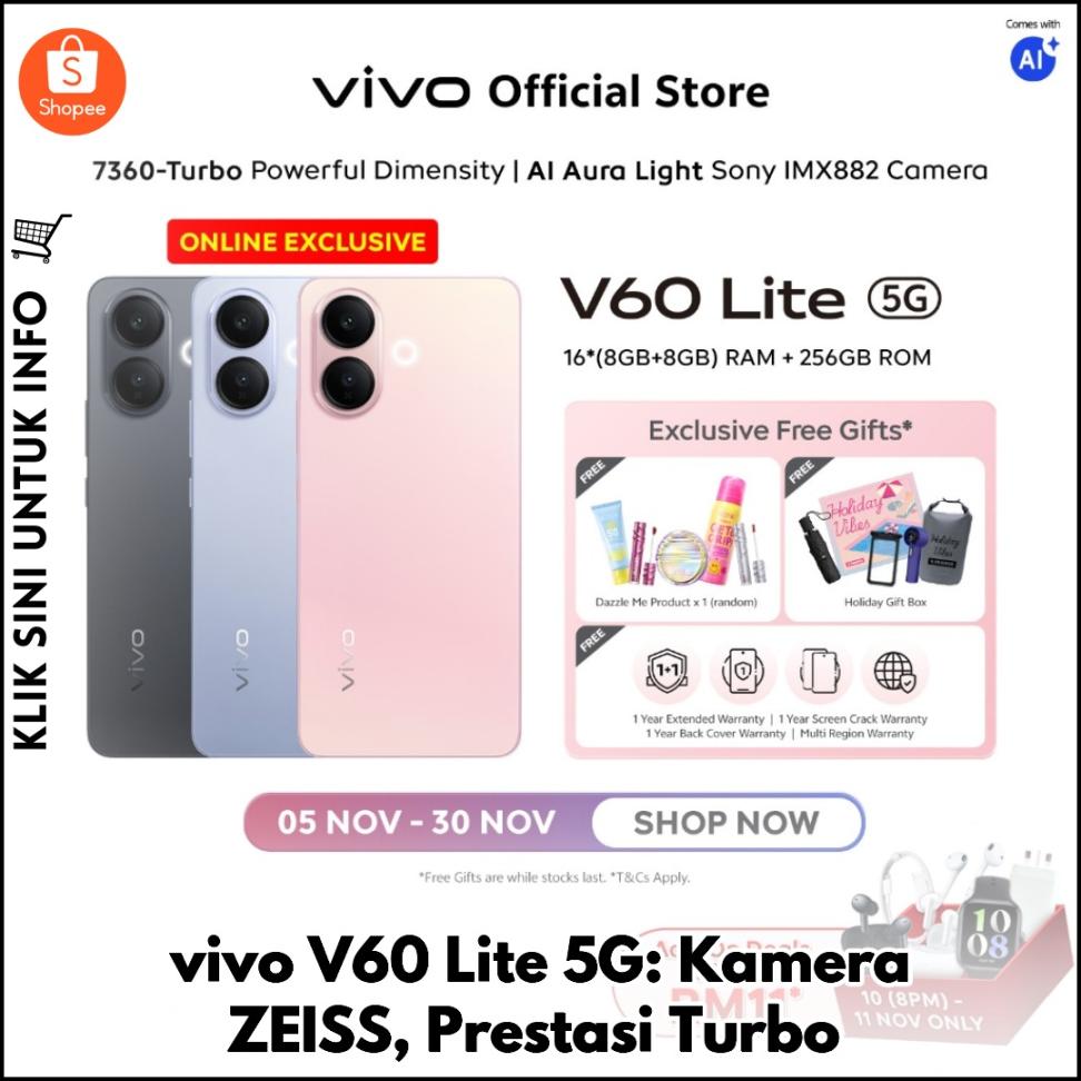 vivo V60 Lite 5G: Kamera ZEISS, Prestasi Turbo