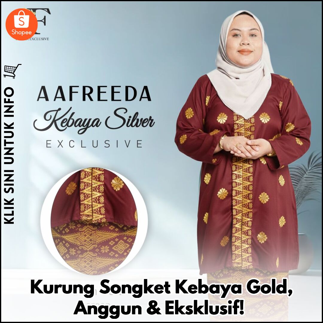 Kurung Songket Kebaya Gold, Anggun & Eksklusif!
