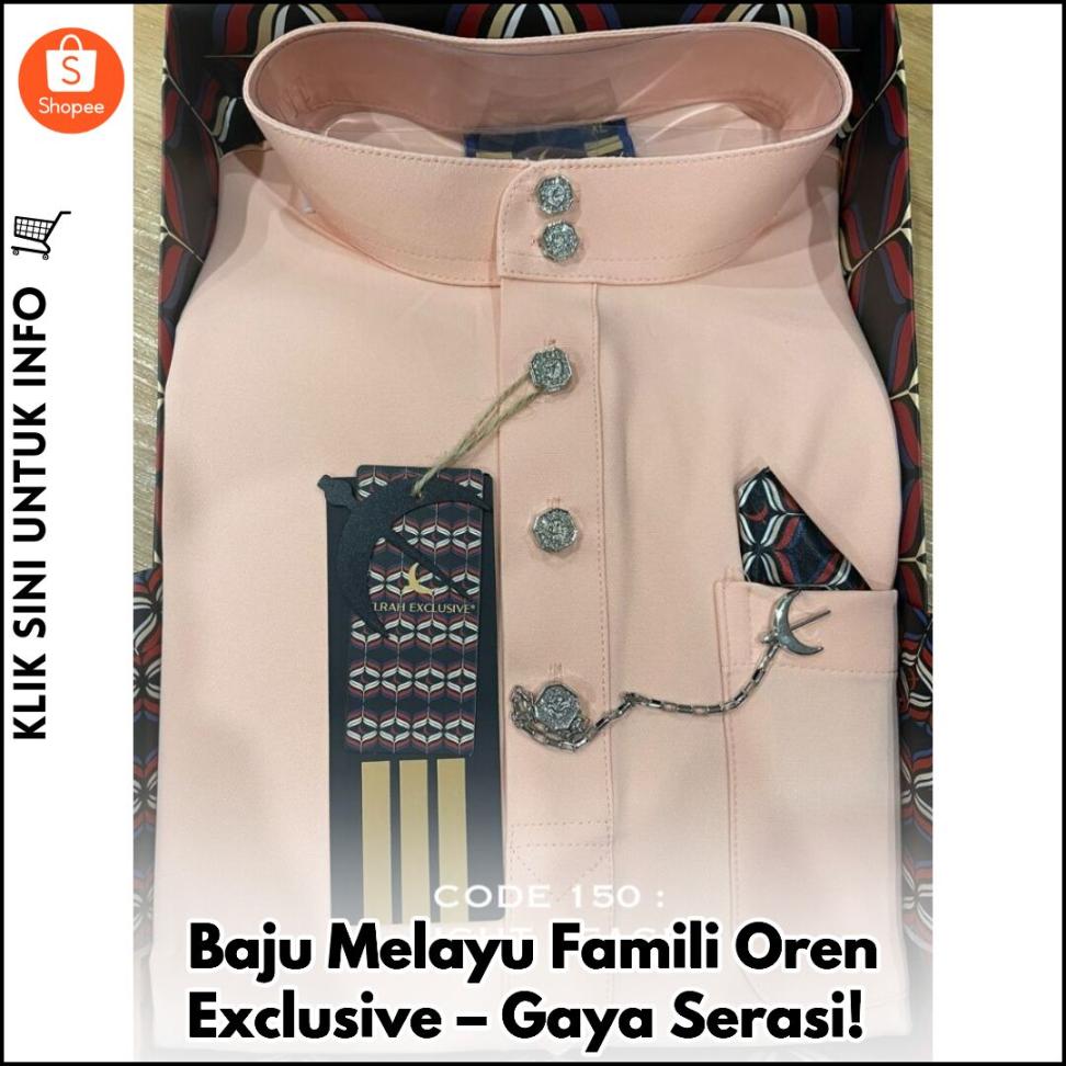 Baju Melayu Famili Oren Exclusive – Gaya Serasi!