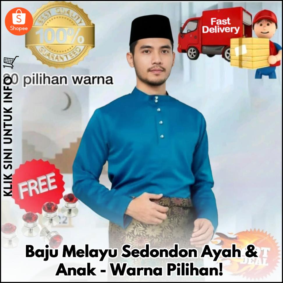Baju Melayu Sedondon Ayah & Anak - Warna Pilihan!