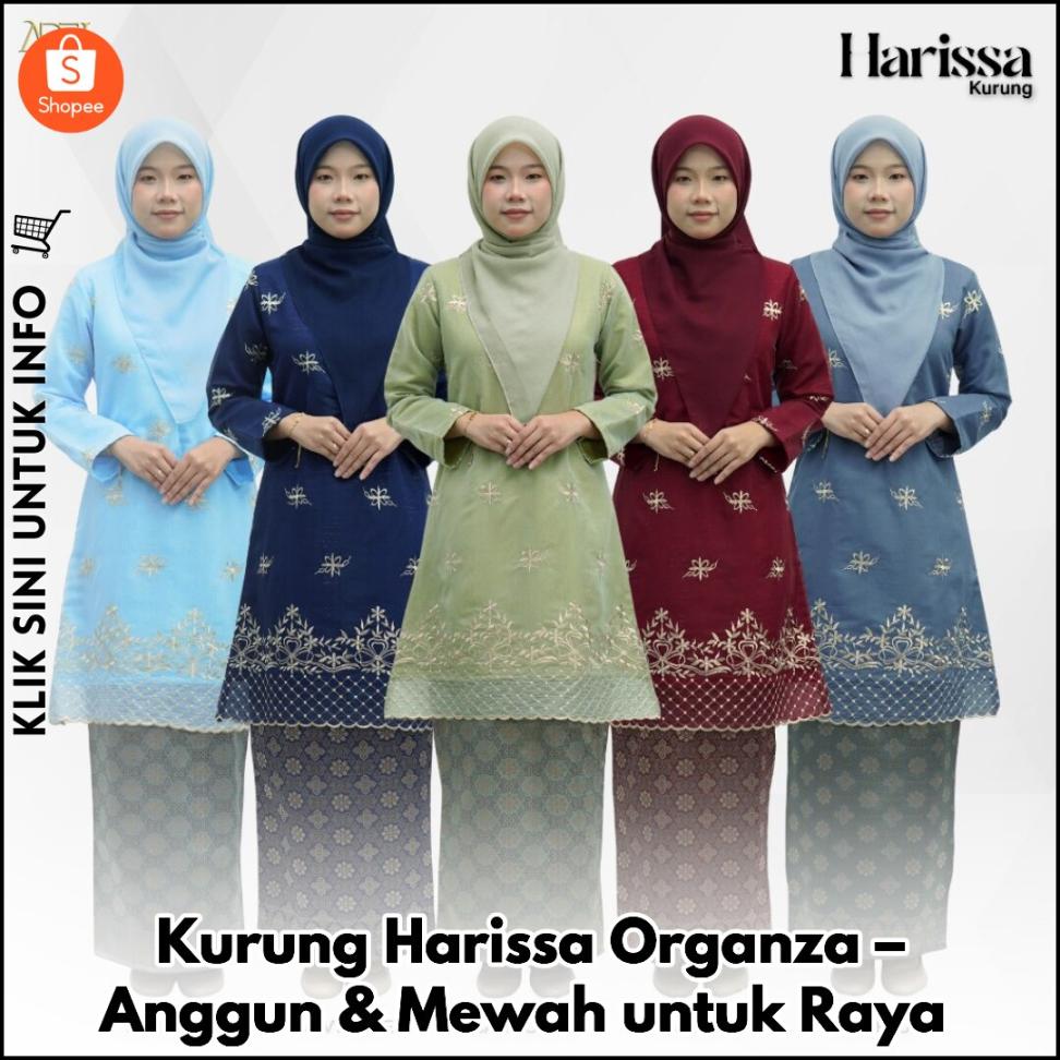 Kurung Harissa Organza – Anggun & Mewah untuk Raya