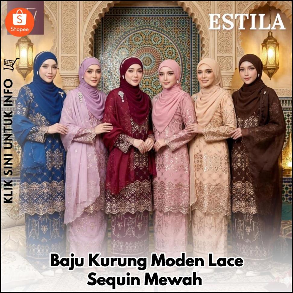 Baju Kurung Moden Lace Sequin Mewah