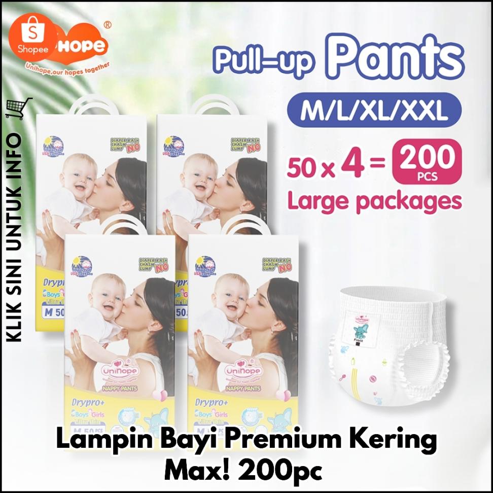 Lampin Bayi Premium Kering Max! 200pc