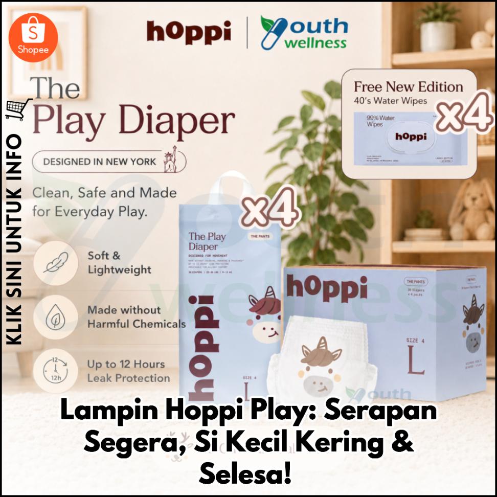 Lampin Hoppi Play: Serapan Segera, Si Kecil Kering & Selesa!