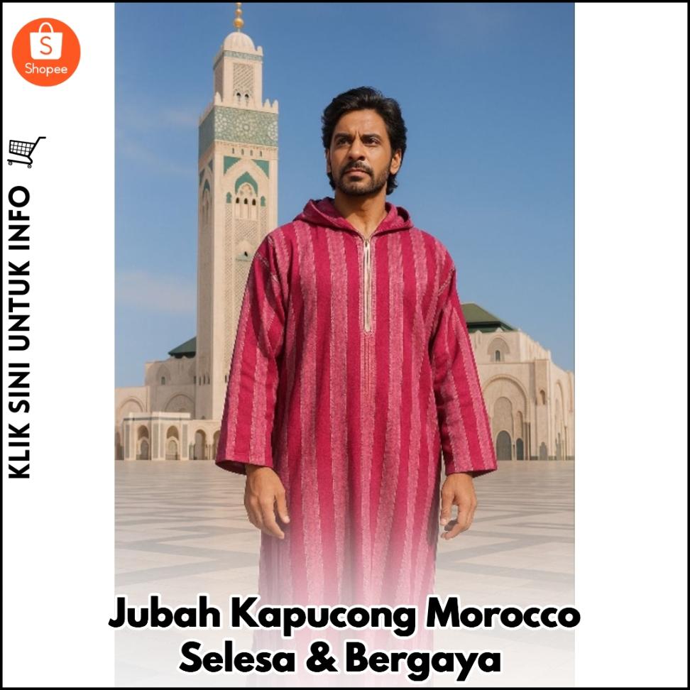 Jubah Kapucong Morocco Selesa & Bergaya