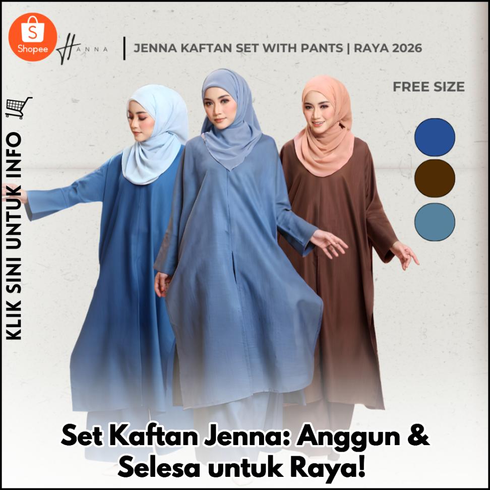 Set Kaftan Jenna: Anggun & Selesa untuk Raya!