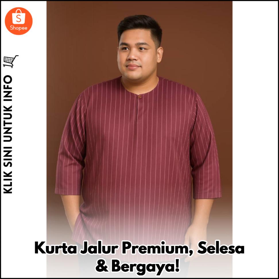 Kurta Jalur Premium, Selesa & Bergaya!