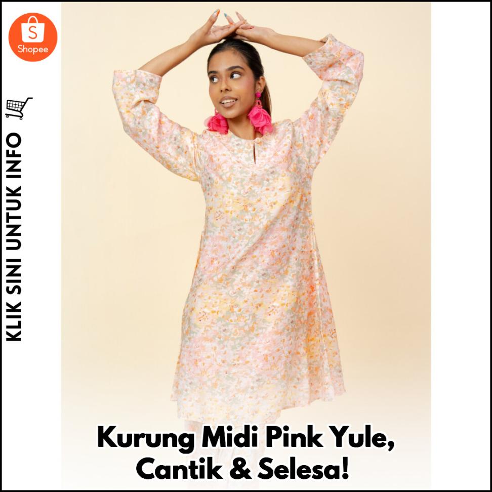 Kurung Midi Pink Yule, Cantik & Selesa!
