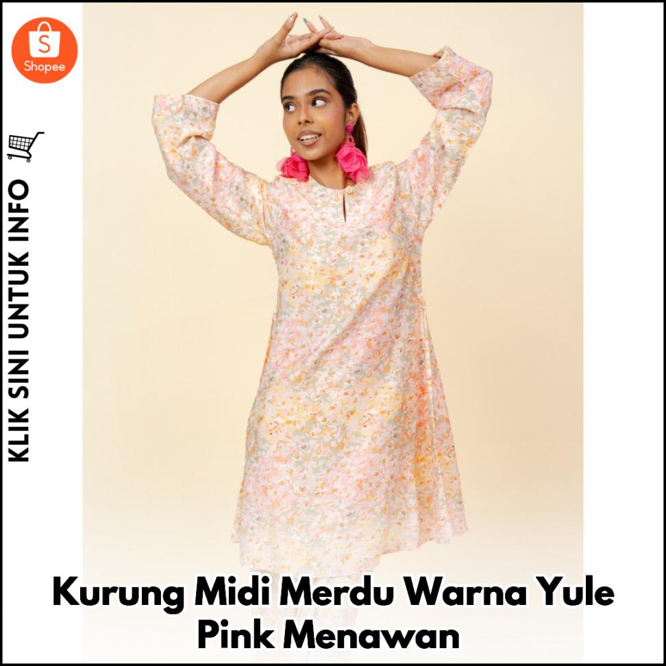 Kurung Midi Merdu Warna Yule Pink Menawan