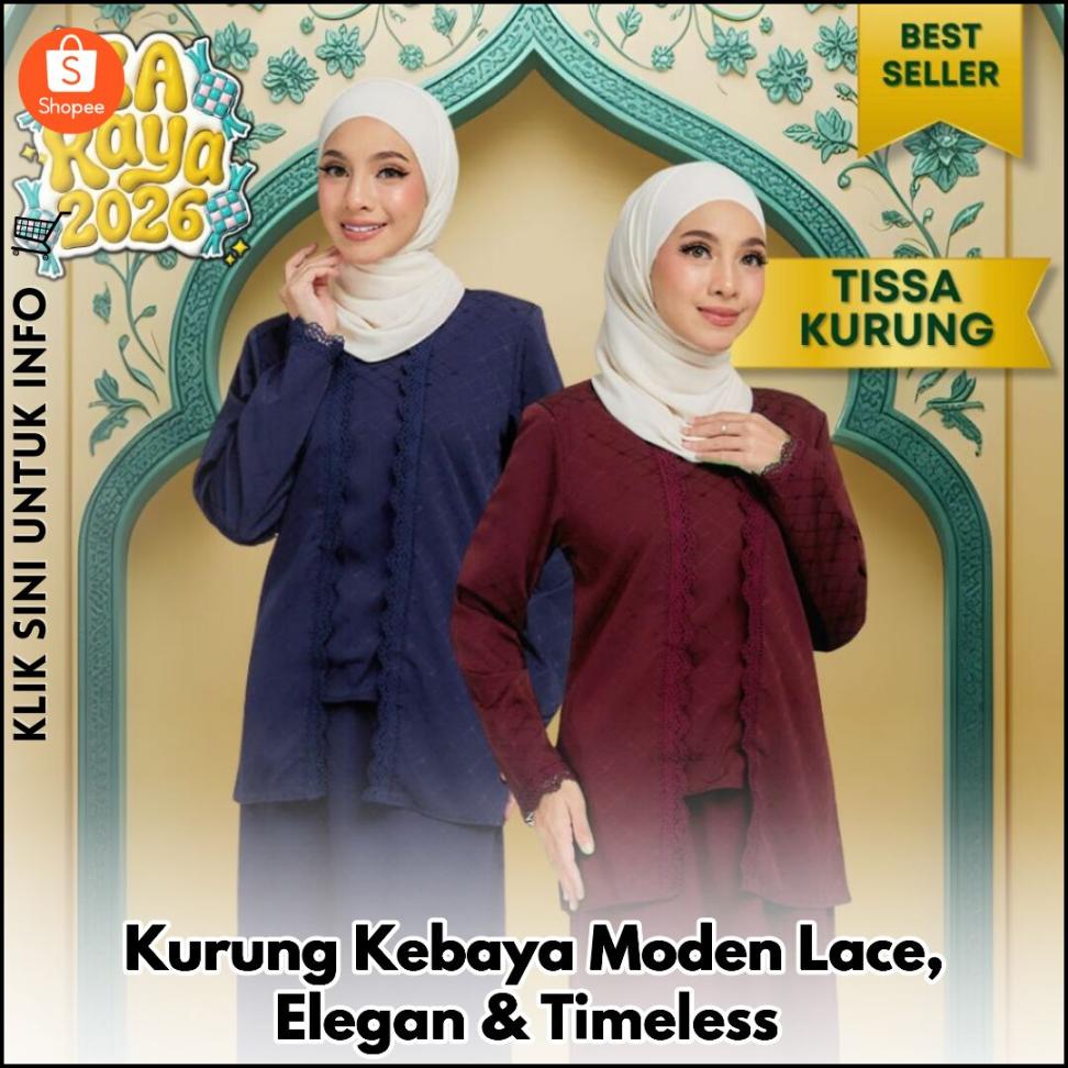 Kurung Kebaya Moden Lace, Elegan & Timeless