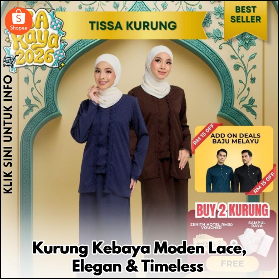 Kurung Kebaya Moden Lace, Elegan & Timeless
