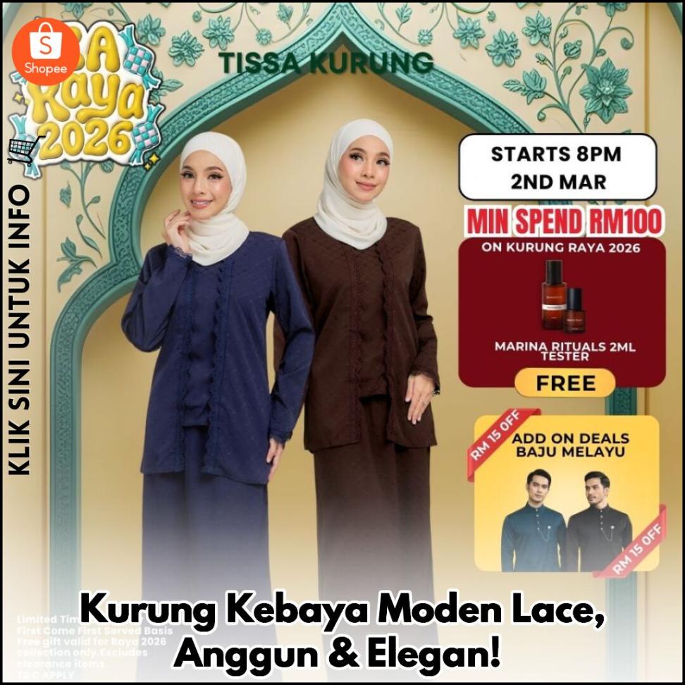 Kurung Kebaya Moden Lace, Elegan & Timeless