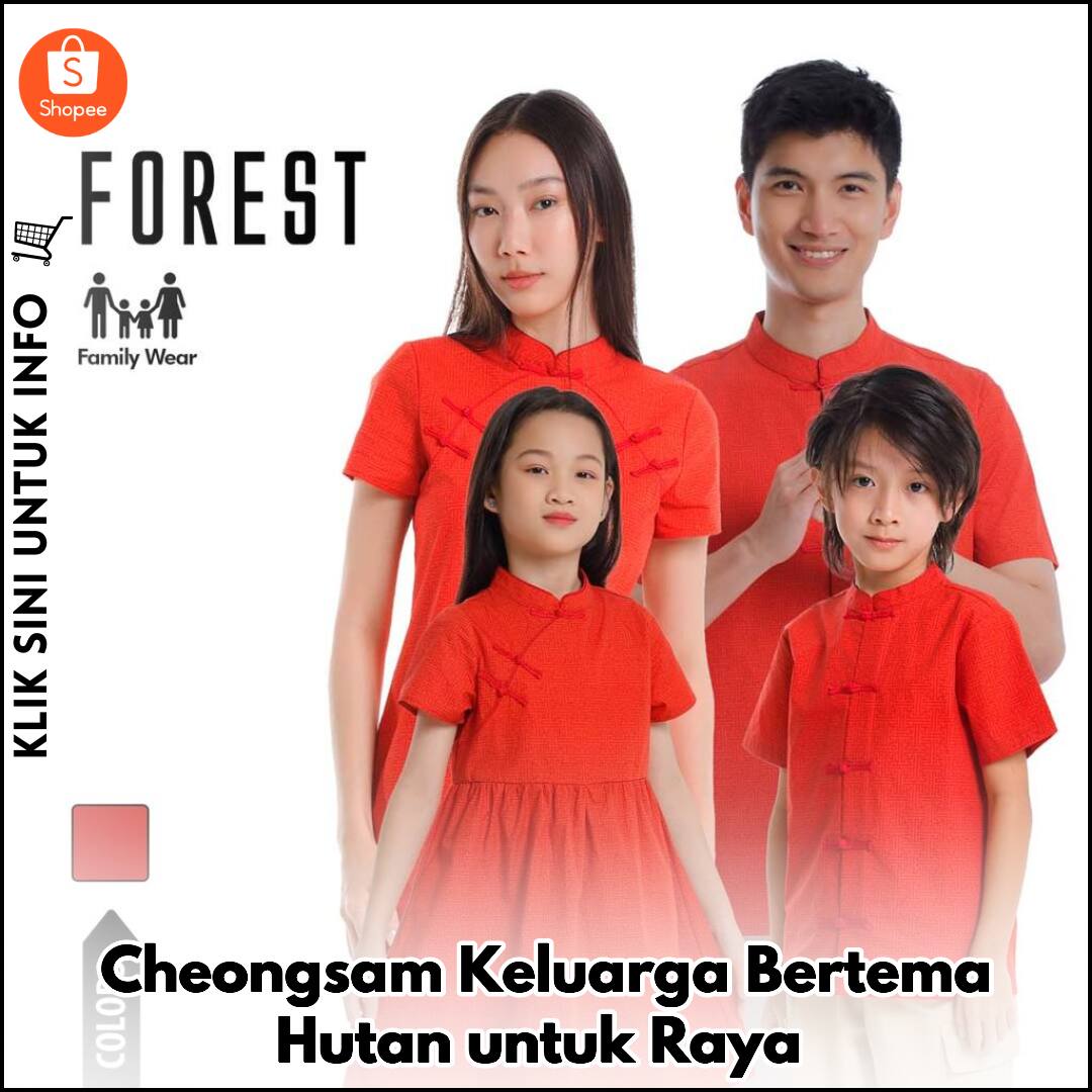 Cheongsam Keluarga Bertema Hutan untuk Raya