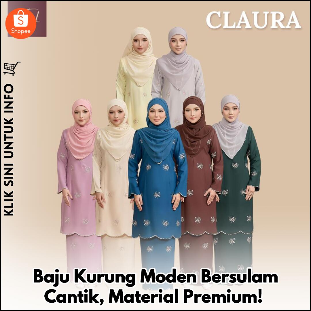 Baju Kurung Moden Bersulam Cantik, Material Premium!