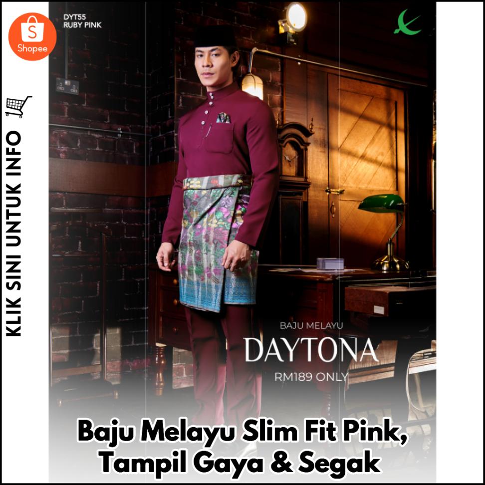 Baju Melayu Slim Fit Pink, Tampil Gaya & Segak