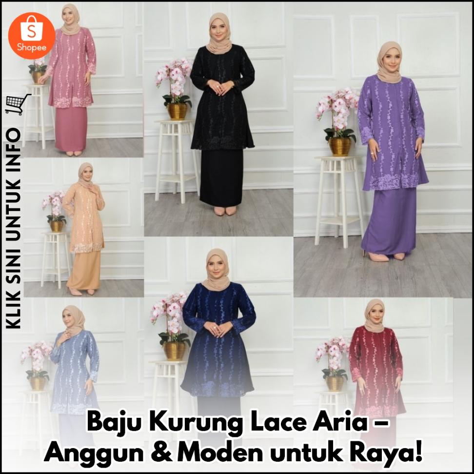 Baju Kurung Lace Aria – Anggun & Moden untuk Raya!