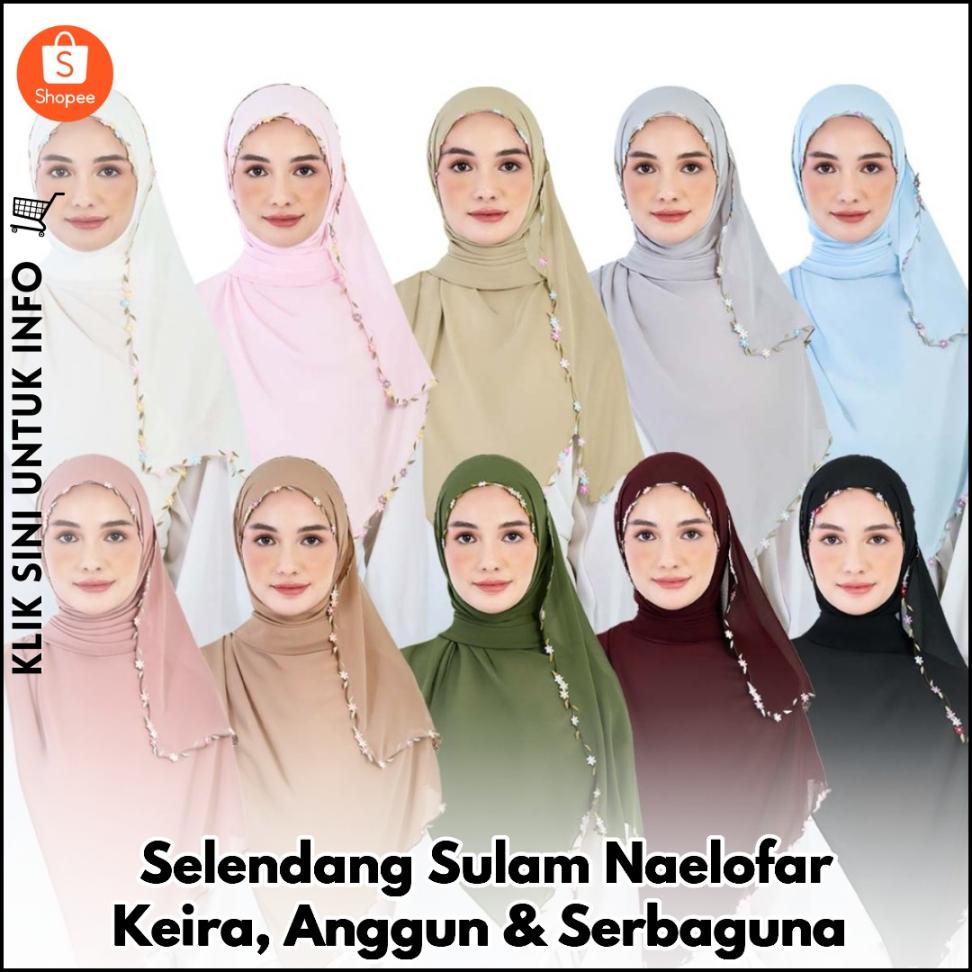 Selendang Sulam Naelofar Keira, Anggun & Serbaguna