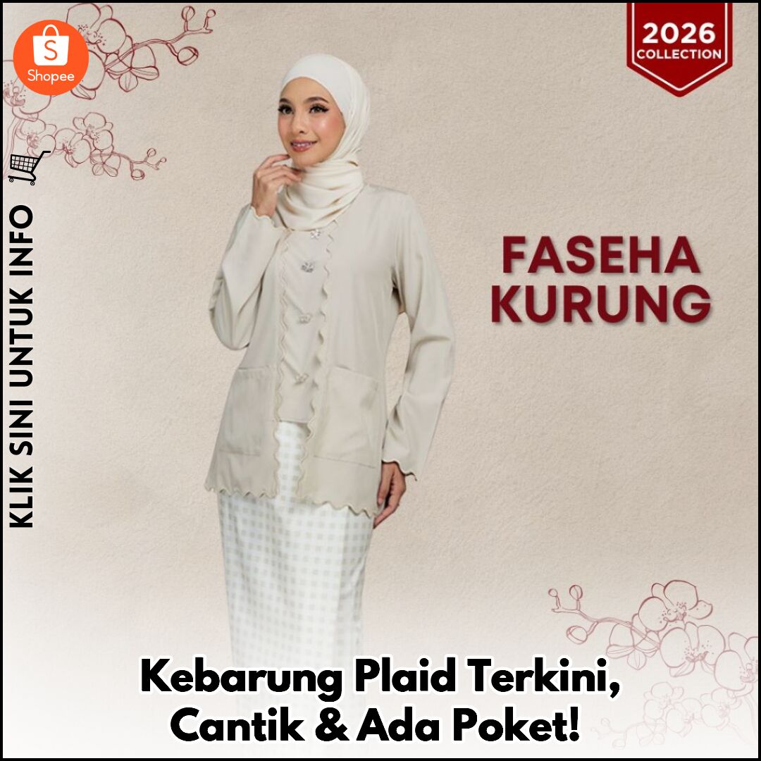 Kebarung Plaid Terkini, Cantik & Ada Poket!