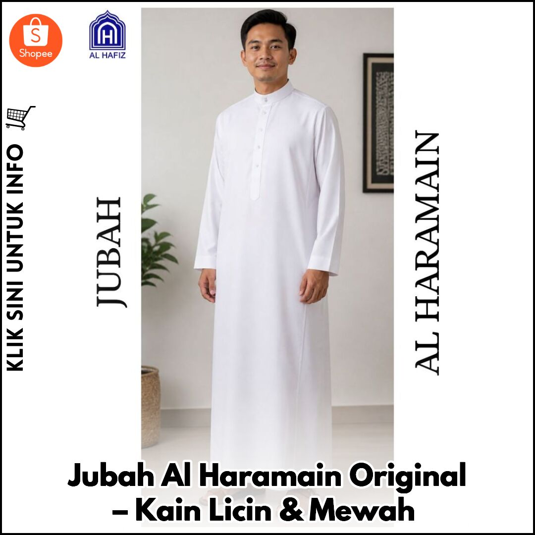 Jubah Al Haramain Original – Kain Licin & Mewah
