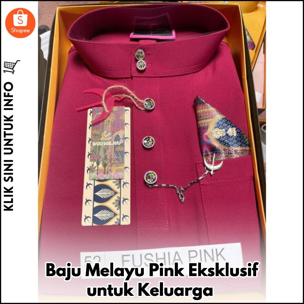 Baju Melayu Pink Eksklusif untuk Keluarga