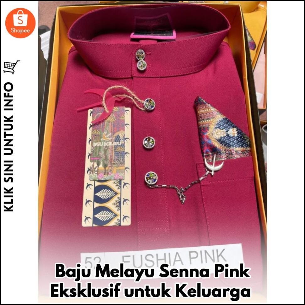 Baju Melayu Senna Pink Eksklusif untuk Keluarga