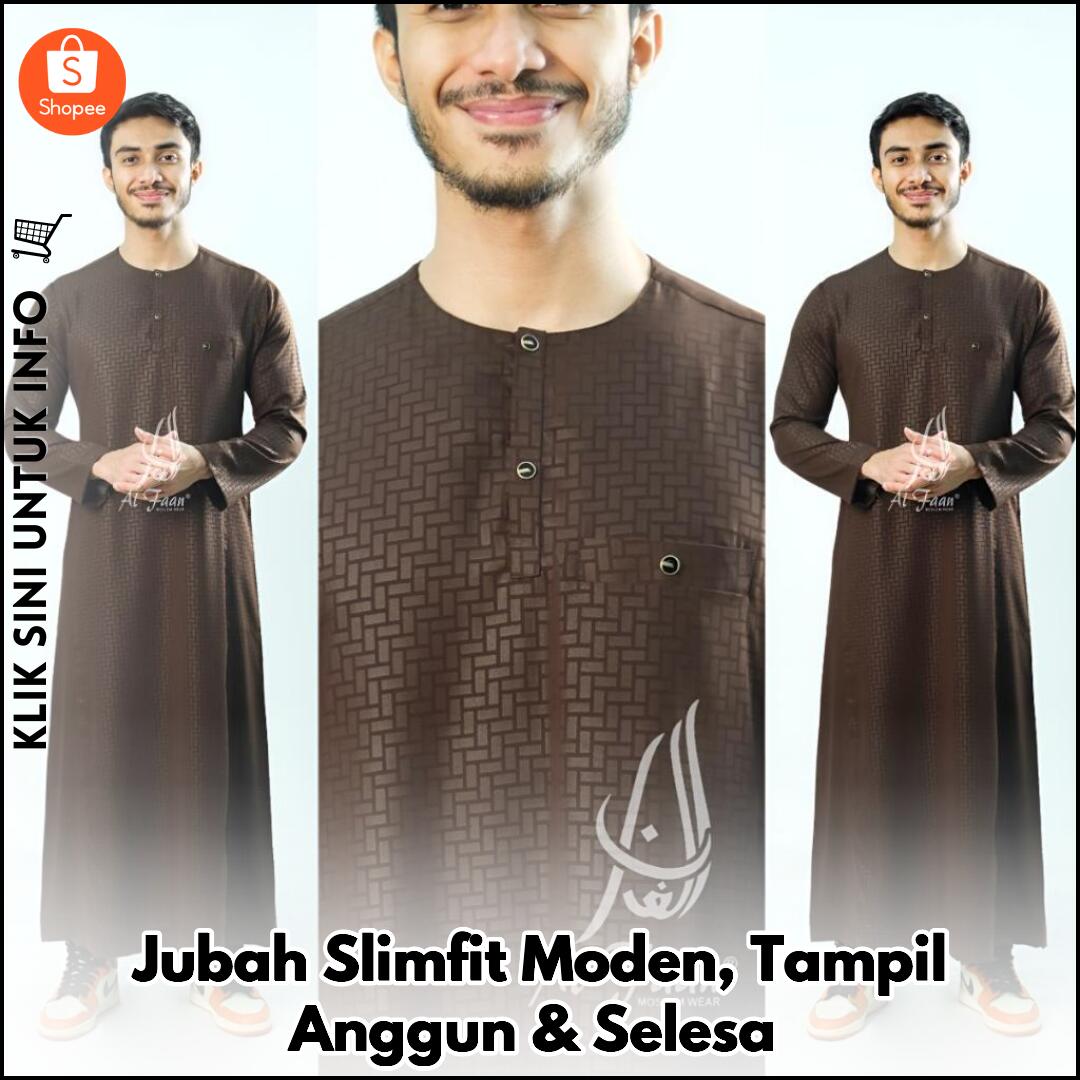 Jubah Slimfit Moden, Tampil Anggun & Selesa