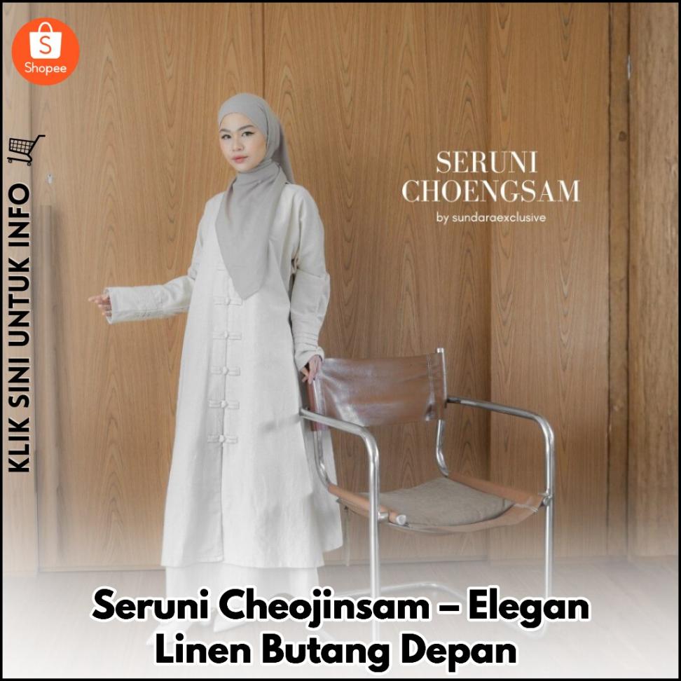 Seruni Cheojinsam – Elegan Linen Butang Depan